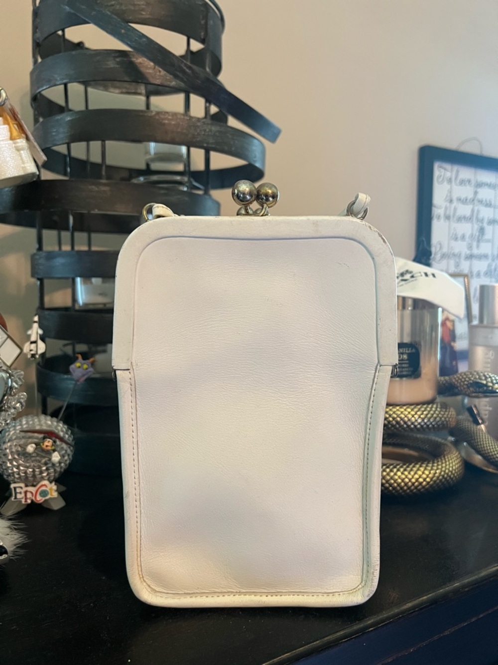 Coach Vintage White Bonnie Cashin Kiss Lock
